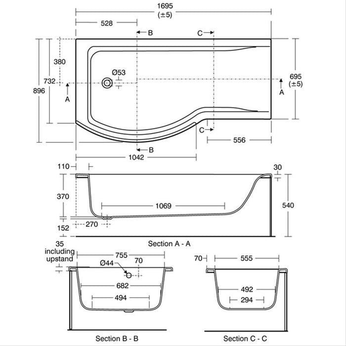 Ideal Standard Concept 170 x 90cm Bath - Unbeatable Bathrooms