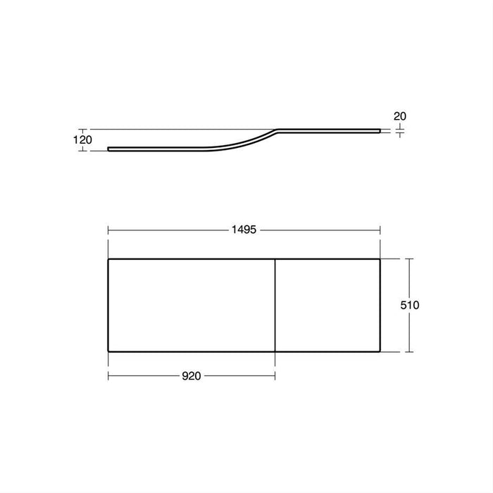 Ideal Standard Concept Air 150 x 80cm Idealform plus+ shower bath right hand with no taphole - Unbeatable Bathrooms