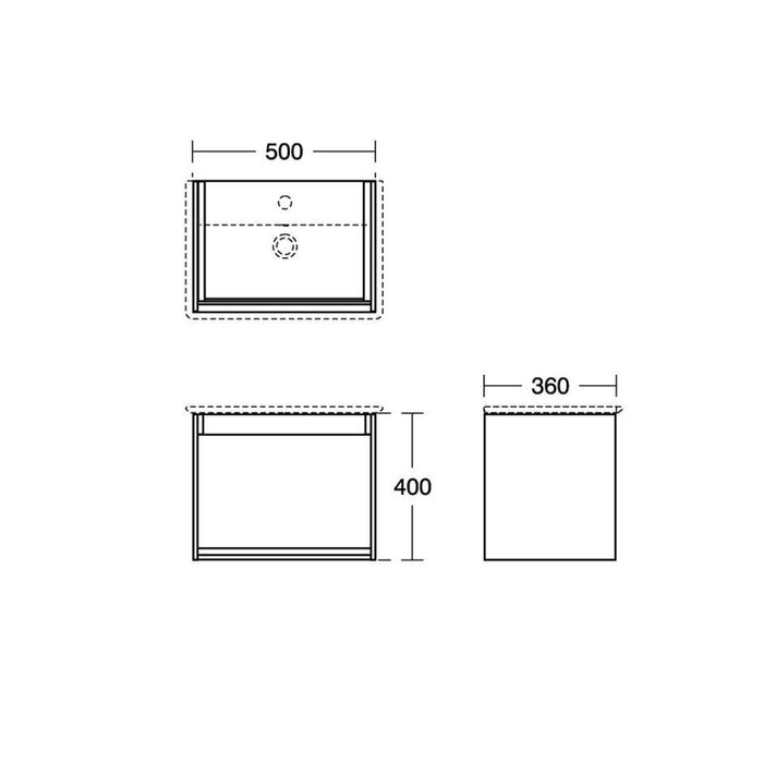 Ideal Standard Concept Air 50cm Wall Hung Vanity Unit - Unbeatable Bathrooms