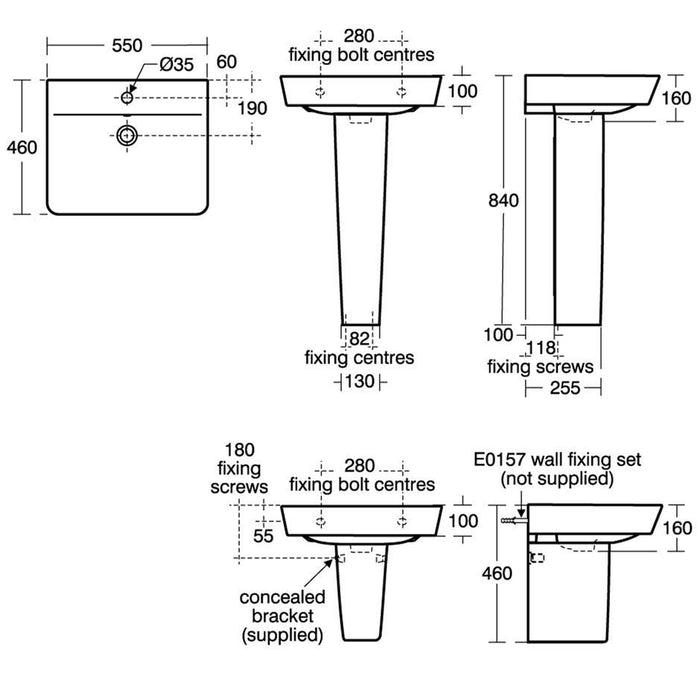 Ideal Standard Concept Air 550mm Cube Vanity Unit - Wall Hung 1 Drawer Unit - Unbeatable Bathrooms