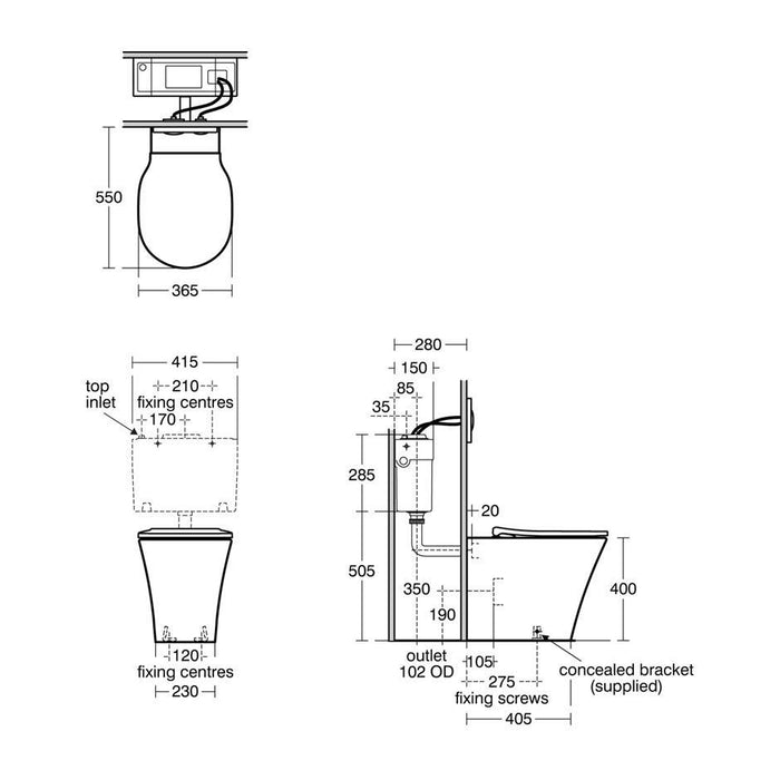 Ideal Standard Concept Air BTW Toilet with Aquablade Technology & Horizontal Outlet - Unbeatable Bathrooms