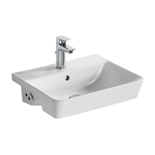 Ideal Standard Connect Air Cube 50cm semi-countertop basin - one taphole - Unbeatable Bathrooms