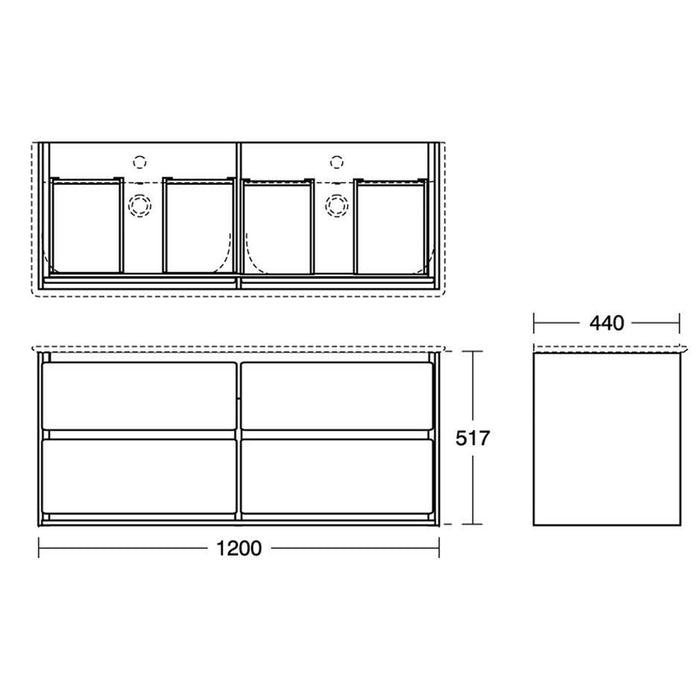 Ideal Standard Concept Air Wall Hung Units For Vessel - with Drawers - Unbeatable Bathrooms