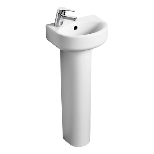 Ideal Standard Concept Arc 35cm 1TH Cloakroom Full Pedestal Basin - Unbeatable Bathrooms