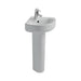 Ideal Standard Concept Arc 45cm Corner Full Pedestal Basin - 1 & 2TH - Unbeatable Bathrooms