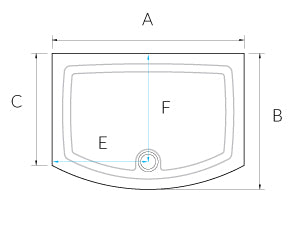 Kudos Concept Bowed Front Shower Tray - Unbeatable Bathrooms