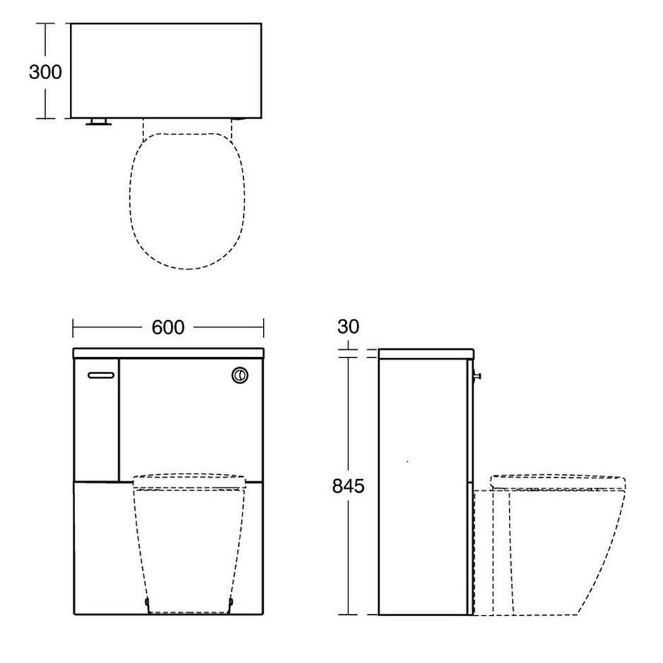 Ideal Standard Concept Space 600mm WC Toilet Unit with Adjustable Cist