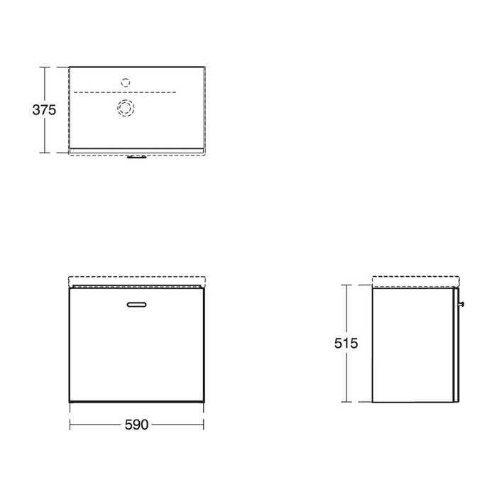Ideal Standard Concept Space 600mm Vanity Unit - Wall Hung 1 Drawer Unit (RH) - Unbeatable Bathrooms