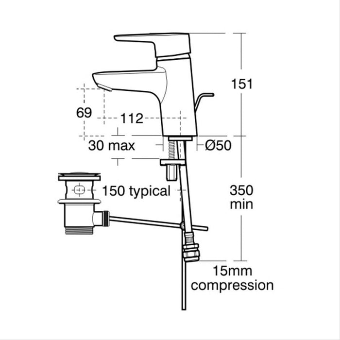 Ideal Standard Concept Space 50/55cm 1TH Short Projection Pedestal Basin - Unbeatable Bathrooms