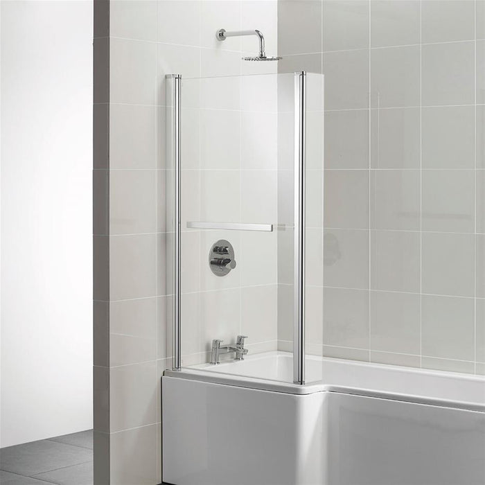Ideal Standard Concept Square Shower Bath Screen, Clear Glass, Bright Silver - Unbeatable Bathrooms