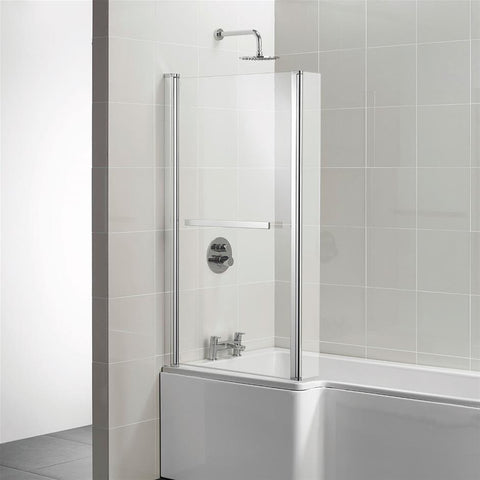 Ideal Standard Concept Square Shower Bath Screen, Clear Glass, Bright Silver - Unbeatable Bathrooms