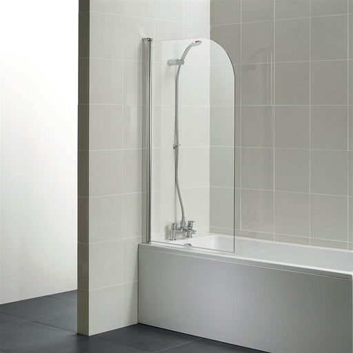 Ideal Standard Connect Radius Bathscreen - clear glass - Unbeatable Bathrooms