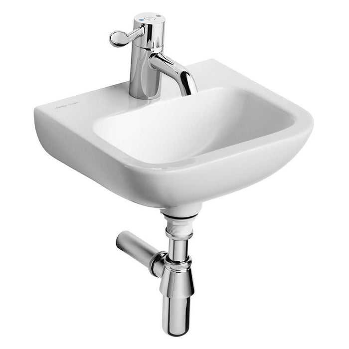 Armitage Shanks Contour 21 37cm Handrinse Washbasin, 1 Taphole, No Overflow, No Chainstay Hole, Bottom Outlet - Unbeatable Bathrooms