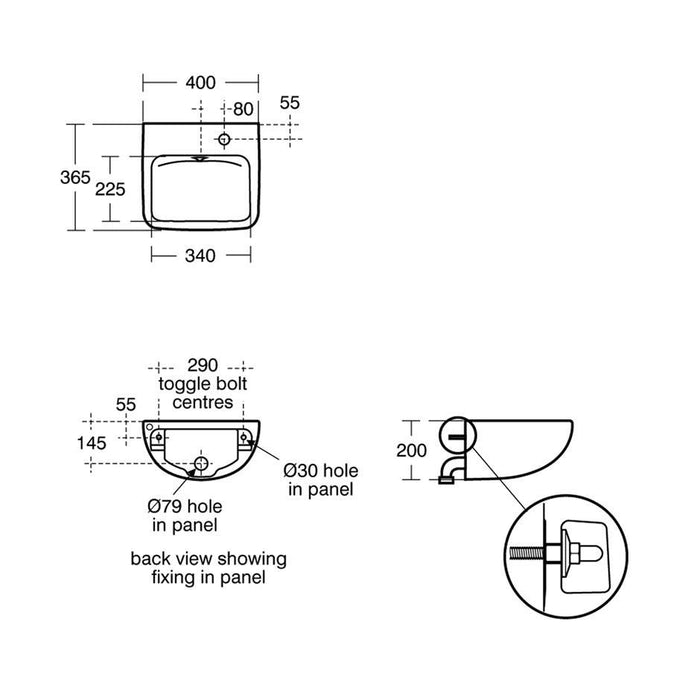 Armitage Shanks Contour 21+ Back Outlet Basin - One Taphole - Smartguard+ Glaze - Unbeatable Bathrooms