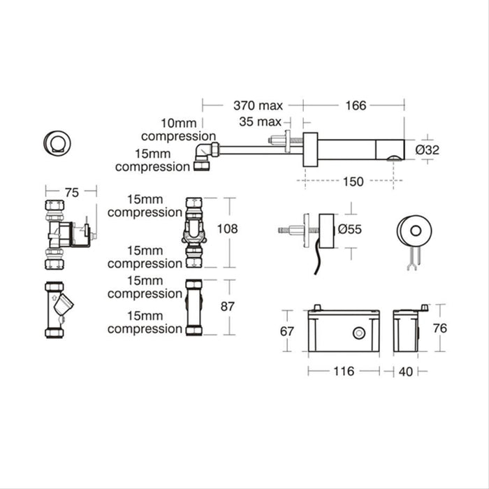 Armitage Shanks Contour 21 Basin with Back Outlet, No Overflow or Chain Hole - No Tapholes - Unbeatable Bathrooms