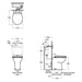 Armitage Shanks Contour 21+ Raised Height Rimless Back-To-Wall Toiler with Raised Horizontal Outlet & Anti-Microbial Glaze - Unbeatable Bathrooms