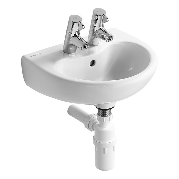 Armitage Shanks Contour 21 Splash 40cm Schools Basin with Overflow - Two Tapholes - Unbeatable Bathrooms