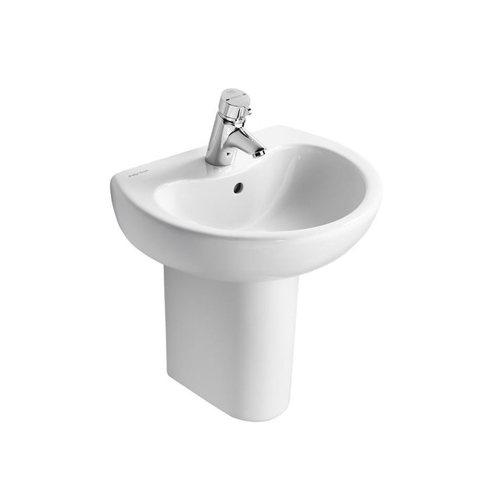 Armitage Shanks Contour 21 Splash 50cm 1TH Semi Pedestal Schools Basin with Overflow - Unbeatable Bathrooms