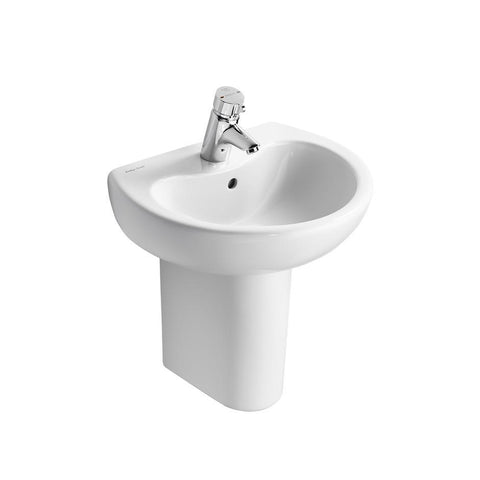 Armitage Shanks Contour 21 Splash 50cm 1TH Semi Pedestal Schools Basin with Overflow - Unbeatable Bathrooms