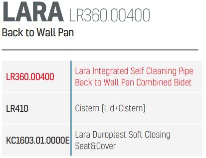 Creavit Lara Close Coupled Toilet with Combined Bidet & Integrated Control (Closed Back) - Unbeatable Bathrooms