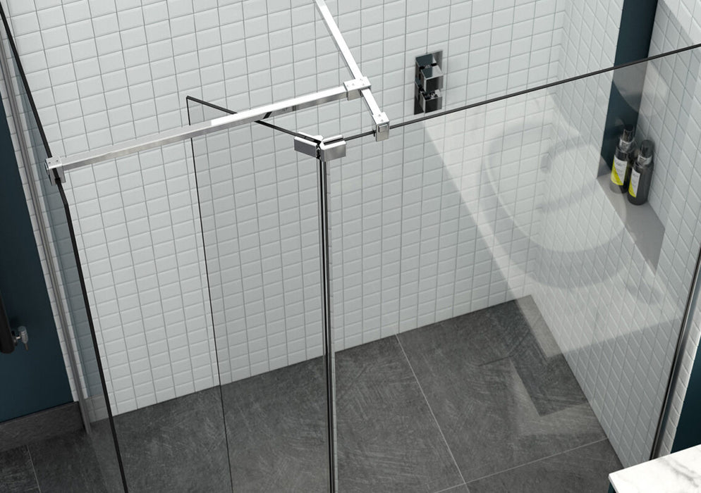 Kudos Fold Away Shower Enclosure Deflector Panel - 300mm Wide - Unbeatable Bathrooms