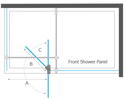Kudos Ultimate Hinged Enclosure Deflector Panel - 8mm Glass - Unbeatable Bathrooms