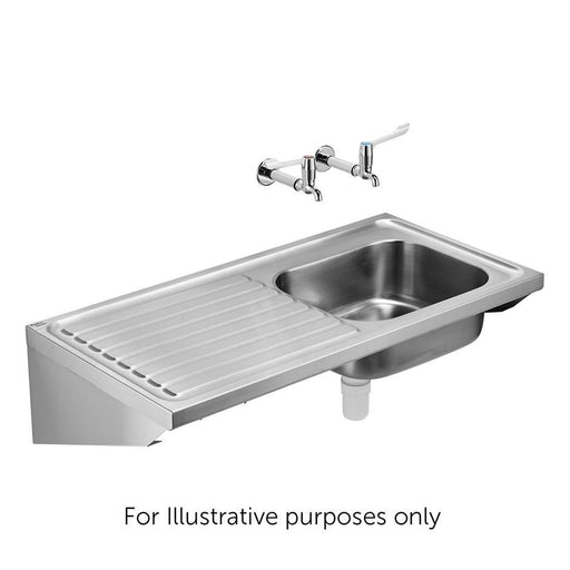 Armitage Shanks Doon Sink, Single Bowl Left Hand Drainer 120cm X 60cm, 2 Tapholes At 200mm Centres, No Overflow - Unbeatable Bathrooms