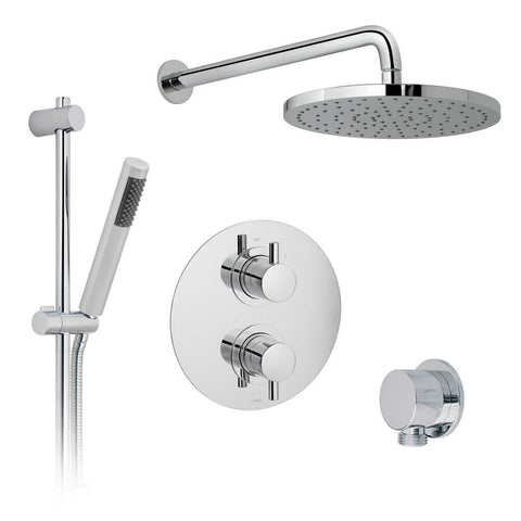 Vado Shower Valve Package of Celsius Two Outlet Thermostatic Shower Package with Slide Rail Shower Kit - Unbeatable Bathrooms
