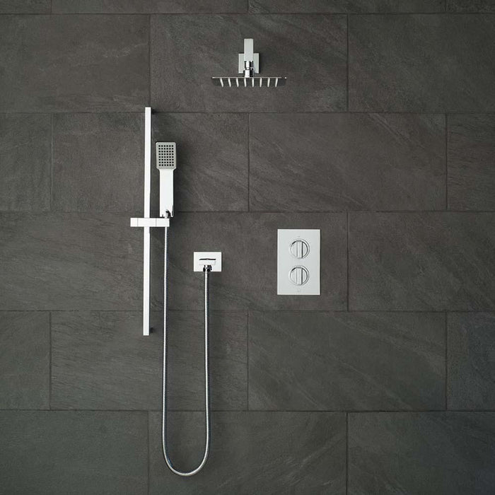 Vado Shower Valve Package of Notion Two Outlet Thermostatic Shower Package with Slide Rail Shower Kit - Unbeatable Bathrooms