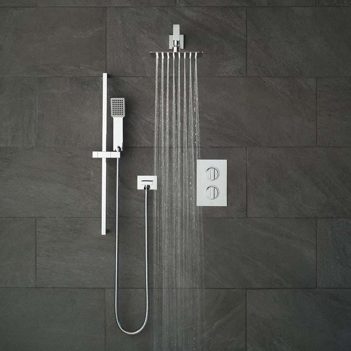 Vado Shower Valve Package of Notion Two Outlet Thermostatic Shower Package with Slide Rail Shower Kit - Unbeatable Bathrooms