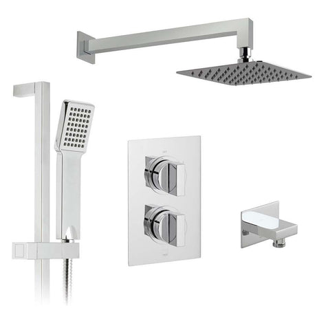 Vado Shower Valve Package of Notion Two Outlet Thermostatic Shower Package with Slide Rail Shower Kit - Unbeatable Bathrooms