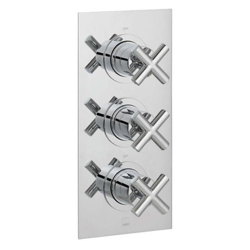 Vado Elements Two Outlet Three Handle Wall Mounted Thermostatic Shower Valve - Unbeatable Bathrooms