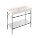 Britton Shoreditch 1000mm Frame Furniture Stand & Basin - Polished Stainless Steel - Unbeatable Bathrooms