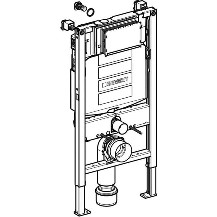 Geberit Duofix Element for Wall-Hung WC, 98 cm, with Geberit Sigma Concealed Cistern 12 cm, Wall Anchor and Connection Bend - Unbeatable Bathrooms