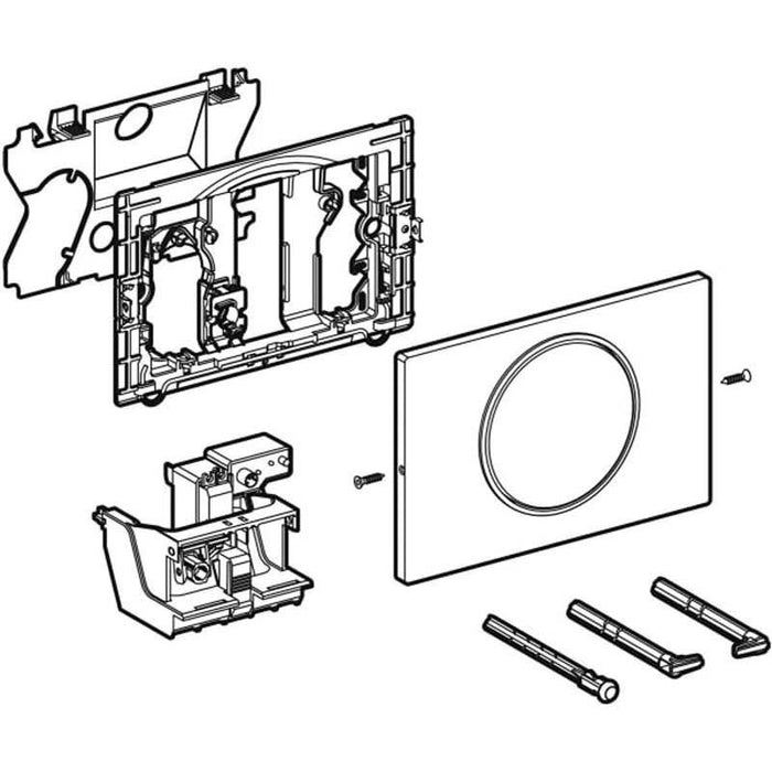 Geberit WC Flush Control with Electronic Flush Actuation, Mains Operation, Single Flush, Flush Plate Sigma10, for Pull-Down Rail, Radio - Unbeatable Bathrooms