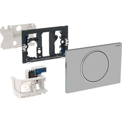 Geberit WC Flush Control with Electronic Flush Actuation, Mains Operation, Single Flush, Flush Plate Sigma10, for Pull-Down Rail, Radio - Unbeatable Bathrooms