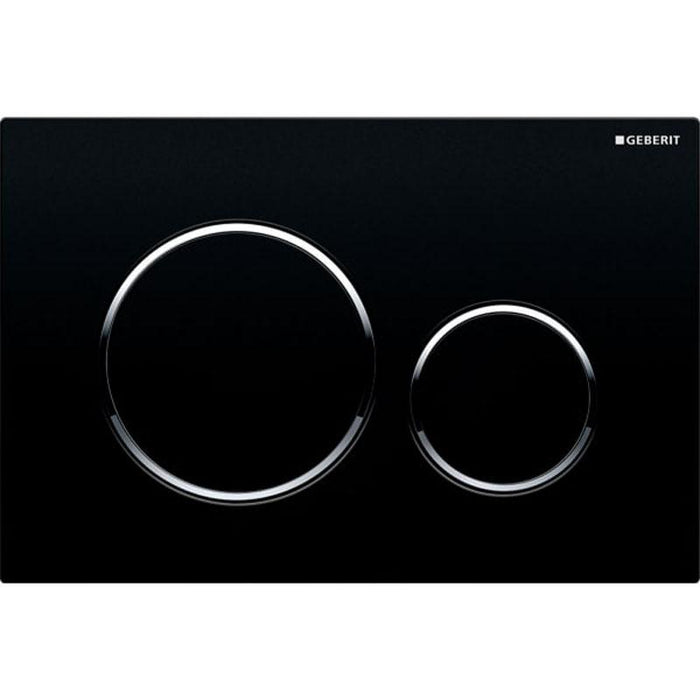 Geberit Sigma20 Plastic Dual Flush Plate - Black - Unbeatable Bathrooms