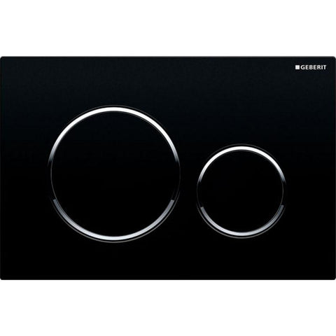 Geberit Sigma20 Plastic Dual Flush Plate - Black - Unbeatable Bathrooms