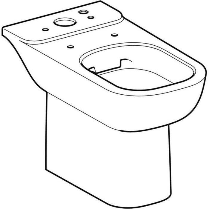 Geberit Smyle Floor-Standing WC for Close-Coupled Exposed Cistern, Washdown, Semi-Shrouded, Rimfree - Unbeatable Bathrooms