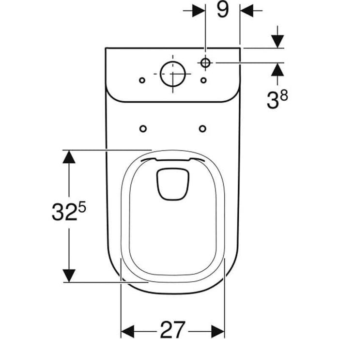 Geberit Smyle Floor-Standing WC for Close-Coupled Exposed Cistern, Washdown, Semi-Shrouded, Rimfree - Unbeatable Bathrooms