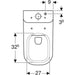 Geberit Smyle Floor-Standing WC for Close-Coupled Exposed Cistern, Washdown, Semi-Shrouded, Rimfree - Unbeatable Bathrooms