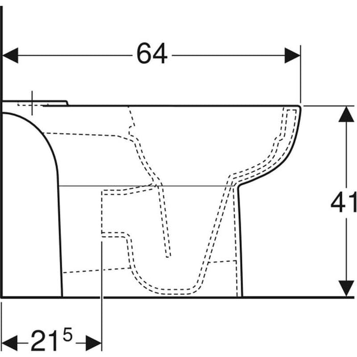 Geberit Smyle Floor-Standing WC for Close-Coupled Exposed Cistern, Washdown, Semi-Shrouded, Rimfree - Unbeatable Bathrooms