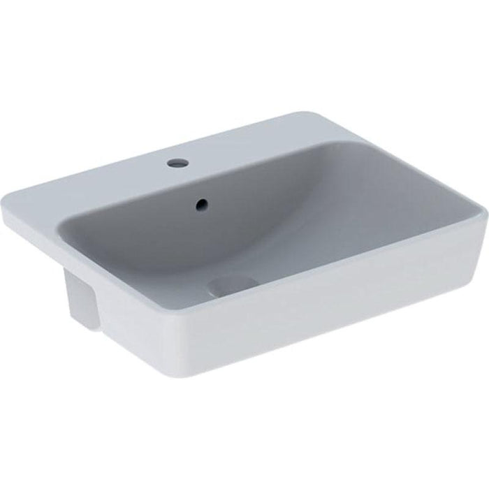 Geberit VariForm Square 500mm Semi-Recessed Basin - 1 & 2TH - Unbeatable Bathrooms