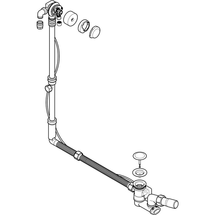 Geberit 70cm Bathtub Drain with Turn Handle Actuation and Inlet - Unbeatable Bathrooms