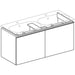 Geberit Acanto 1200mm Double Vanity Unit - Wall Hung 2 Drawer Unit - Unbeatable Bathrooms