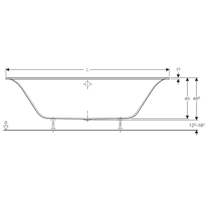 Geberit Acanto 1700mm Double Ended Bath - Unbeatable Bathrooms
