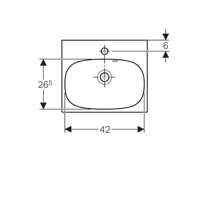 Geberit Acanto 450mm 1TH Handrinse Basin - Unbeatable Bathrooms