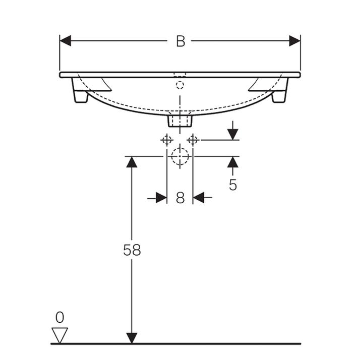 Geberit Acanto 60/75/90cm Slim Rim Basin - 0 & 1TH - Unbeatable Bathrooms