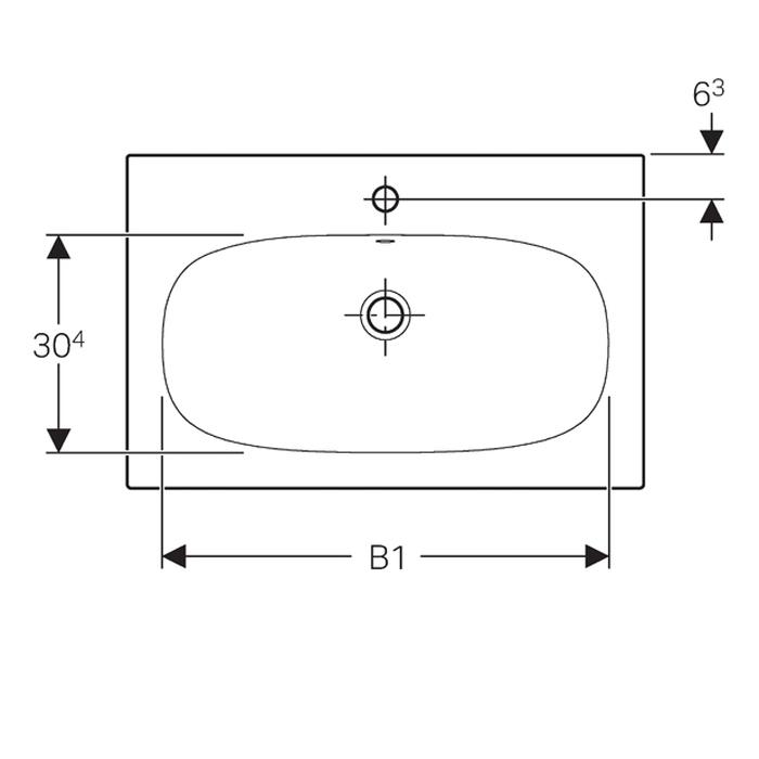 Geberit Acanto 60/75/90cm Slim Rim Basin - 0 & 1TH - Unbeatable Bathrooms