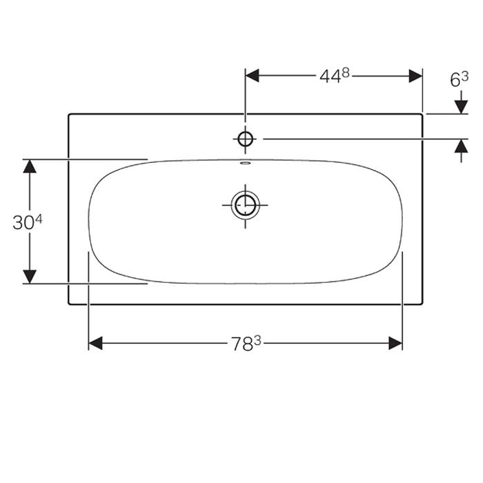 Geberit Acanto 60/75/90cm Slim Rim Basin - 0 & 1TH - Unbeatable Bathrooms
